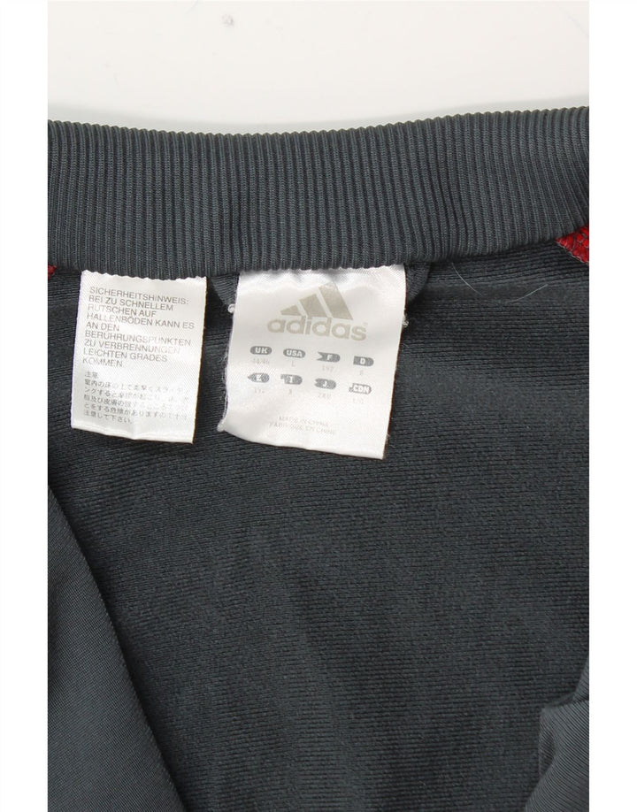 ADIDAS Mens Tracksuit Top Jacket UK 44/46 Large Grey Colourblock Polyester