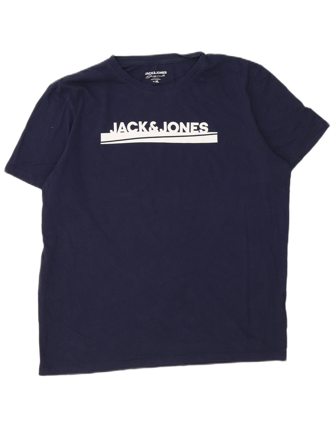 Jack & Jones Mens Graphic T-Shirt Top XL Navy Blue
