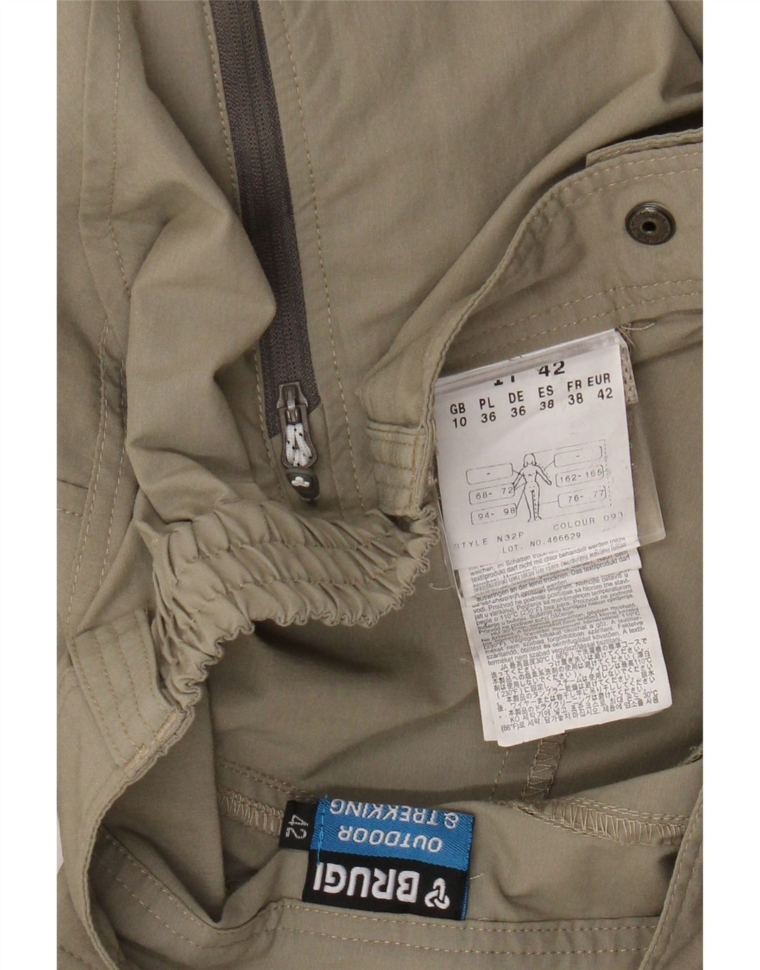 Brugi Womens Slim Casual Trousers UK 10 Small W28 L33 Khaki Polyamide