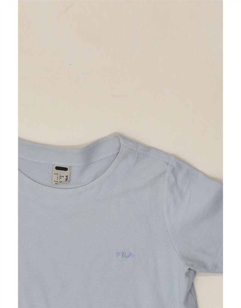 FILA Womens T-Shirt Top IT 46/48 Large Blue Cotton | Vintage Fila | Thrift | Second-Hand Fila | Used Clothing | Messina Hembry 