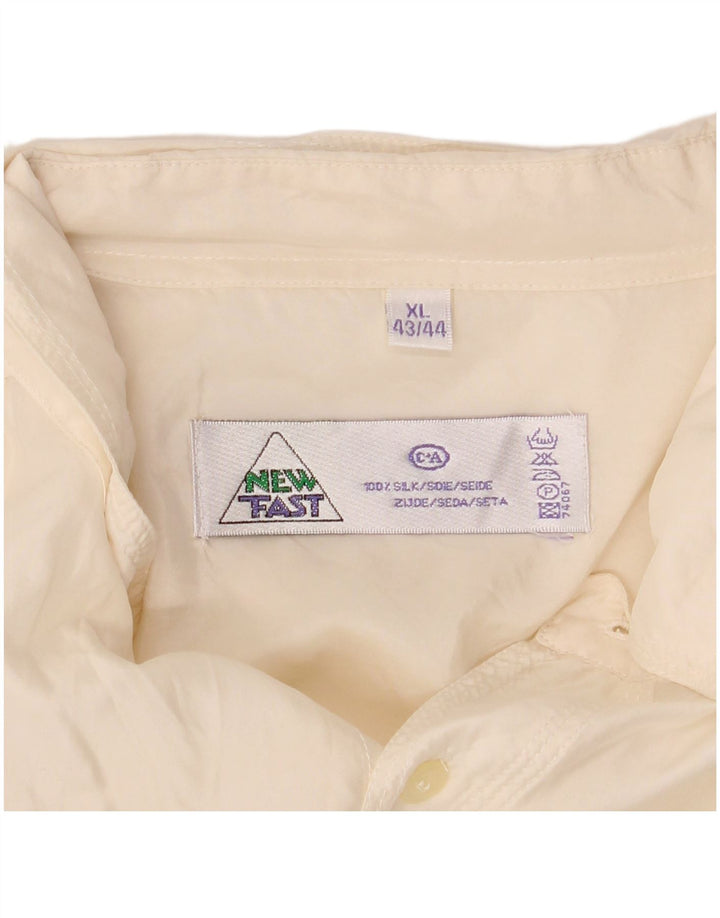 New Fast Mens Shirt Size 43/44 XL White Silk