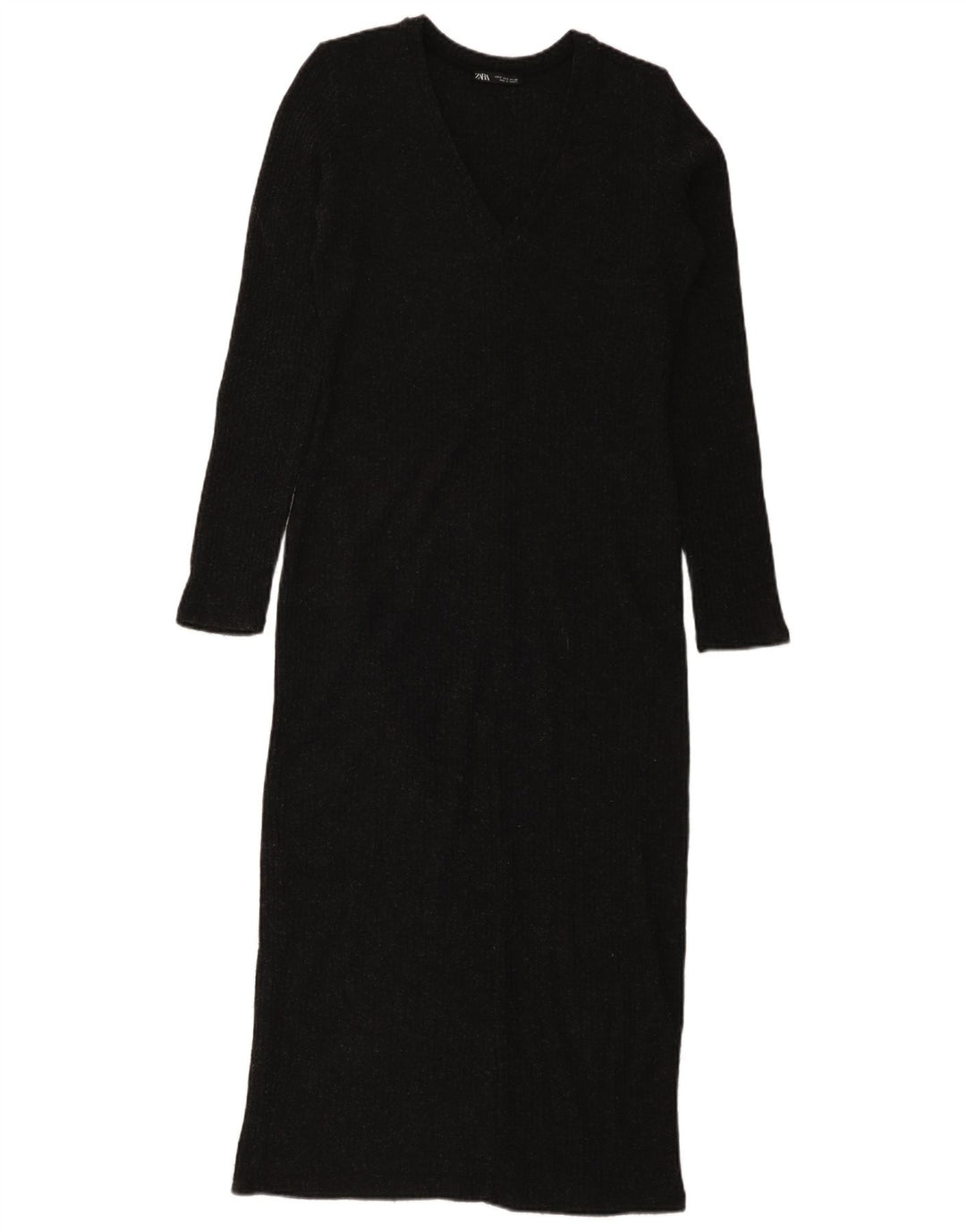 Zara Womens Long Sleeve Jumper Dress UK 10 Small Black