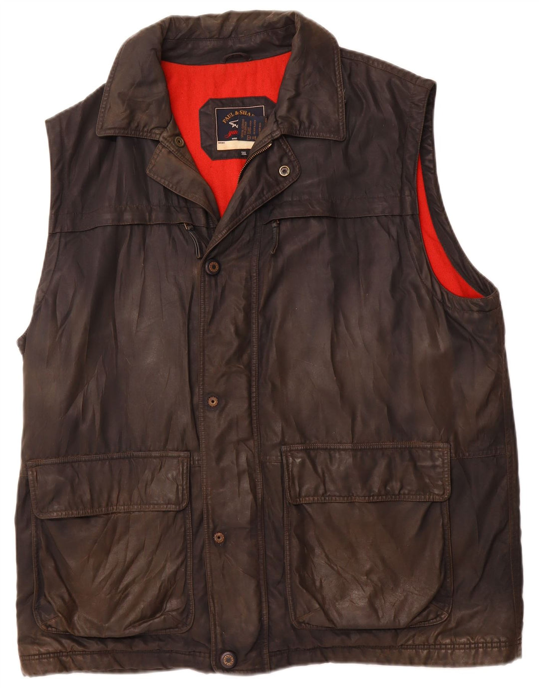 Paul & Shark Mens Yachting Waxed Cotton Jacket UK 46 3XL Black Polyester