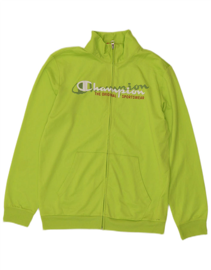 Champion Boys Graphic Tracksuit Top Jacket 13-14 Years XL Green Polyester