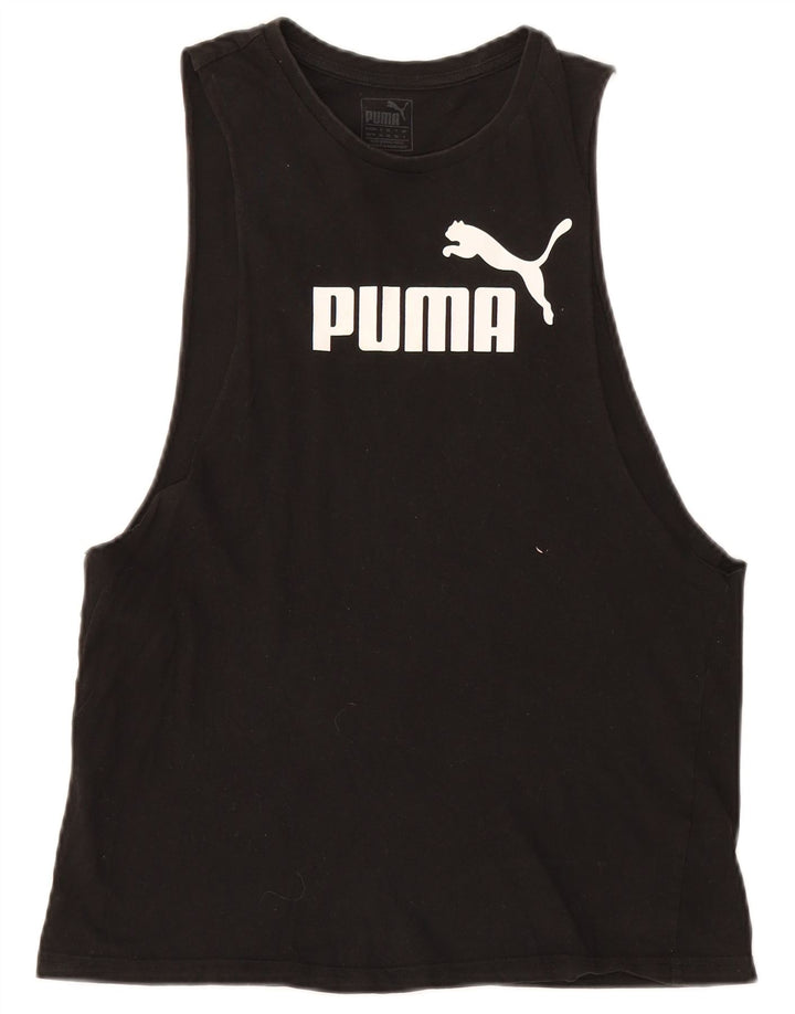 Puma Womens Graphic Vest Top UK 8 Small Black
