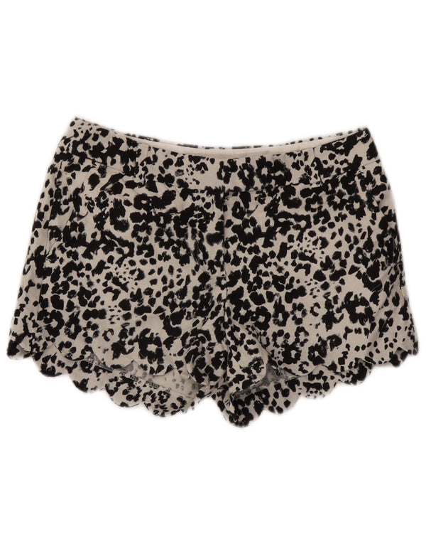 J. Crew Womens Hot Pants US 4 Small W27 White Animal Print Linen