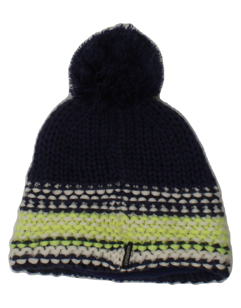 ADIDAS Boys Climawarm Bobble Hat One Size Navy Blue Colourblock Polyester Vintage Adidas and Second-Hand Adidas from Messina Hembry 