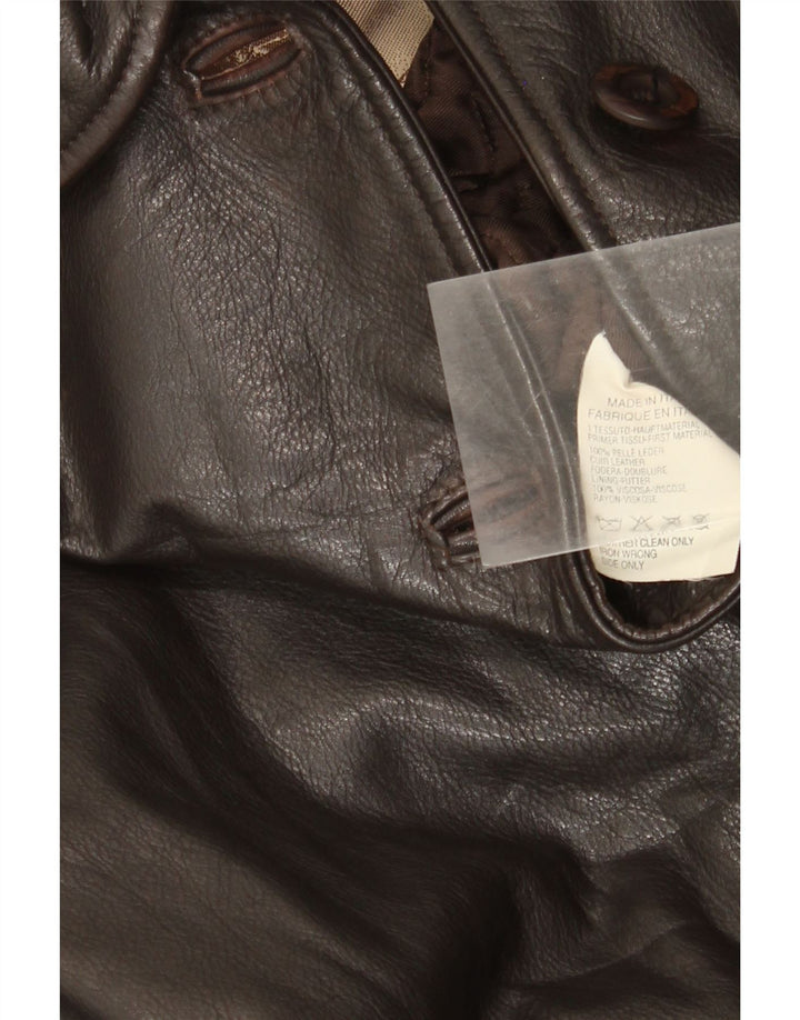 Conbipel Womens Leather Jacket IT 44 Medium Brown Leather