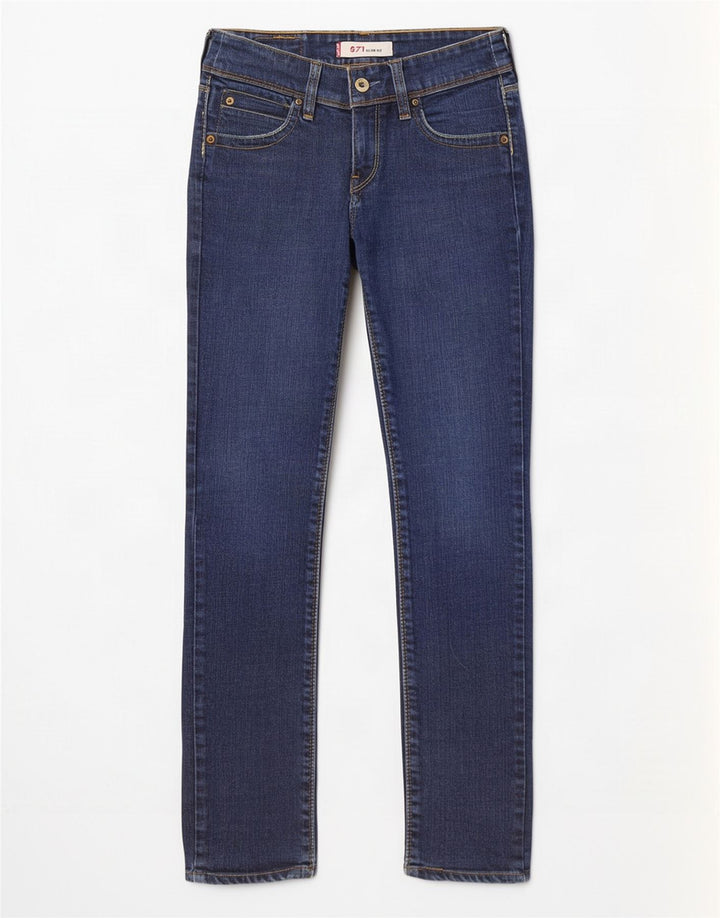 Levi's Womens 571 Slim Jeans W27 L29 Blue Cotton