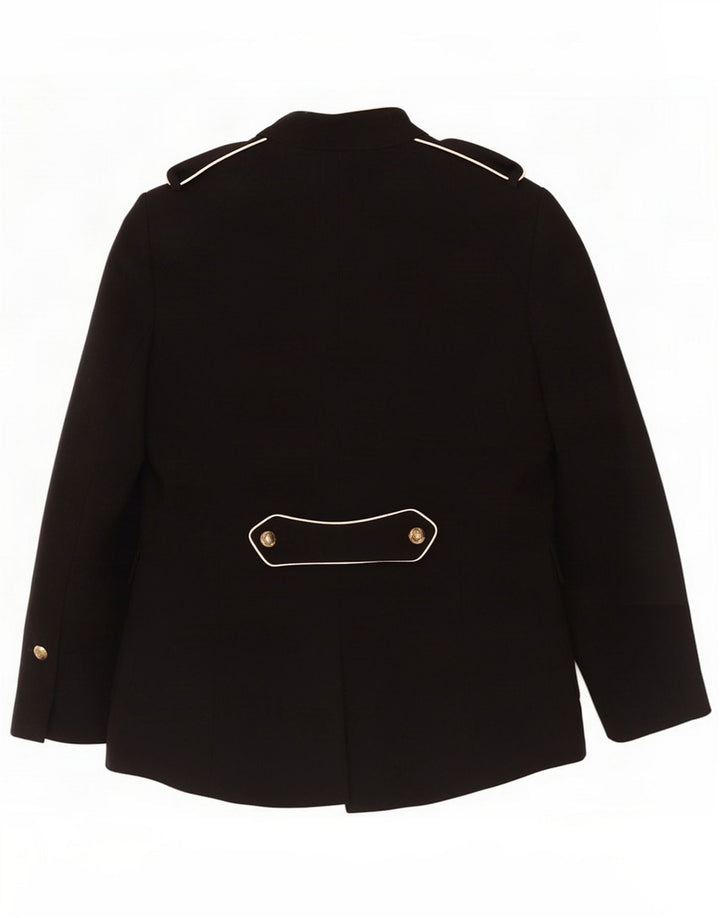 Zara Womens Military Open Blazer Jacket UK 12 Medium Black Polyester