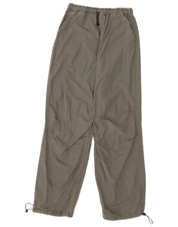 Zara Womens Wide Leg Casual Trousers EU 34 2XS W24 L30 Grey Check Cotton