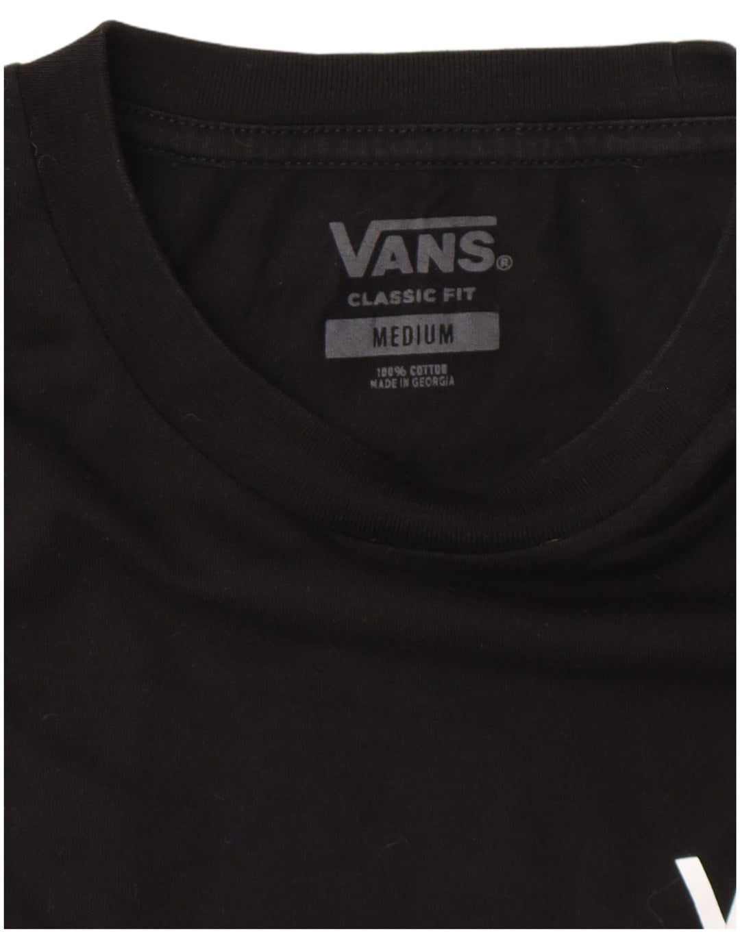 VANS Mens Classic Fit Graphic T-Shirt Top Medium Black Cotton
