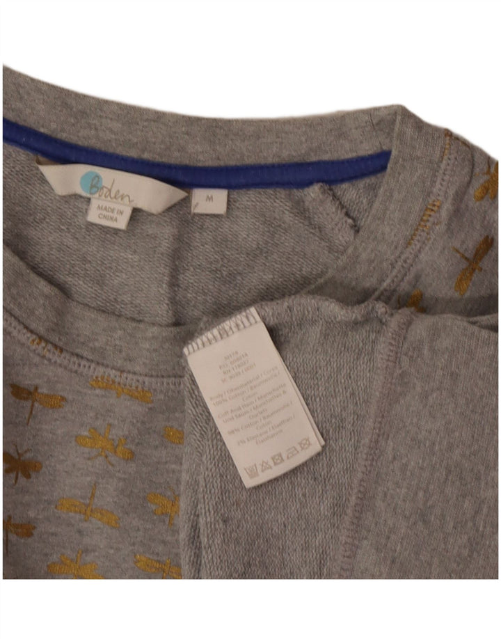 Boden Womens Abstract Pattern Sweatshirt Jumper UK 14 Medium Grey Cotton