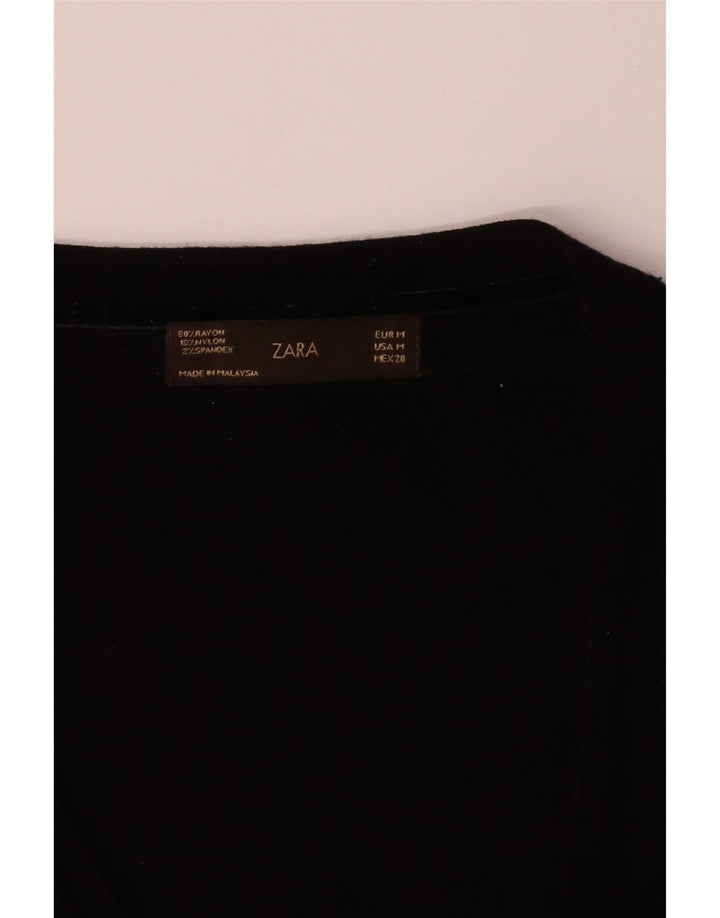 Zara Womens Cardigan Sweater UK 12 Medium Black