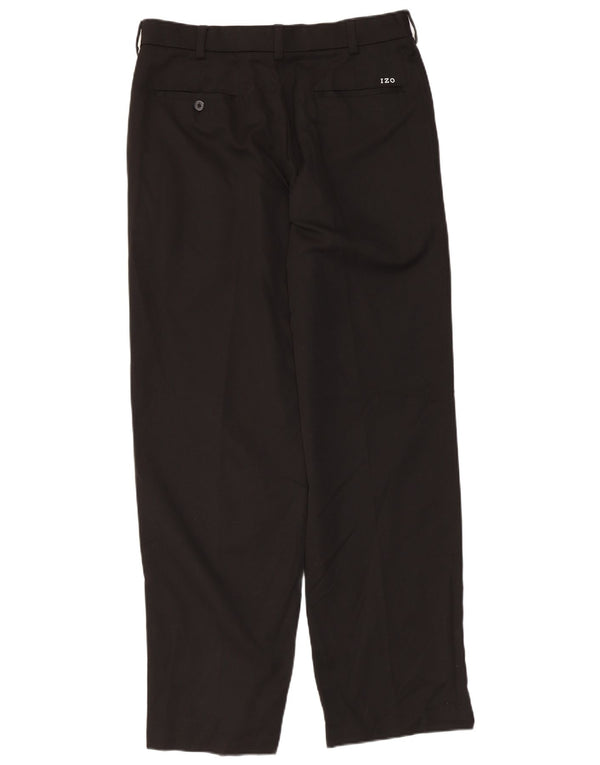 Izod Mens Golf Straight Suit Trousers W32 L32 Black Polyester