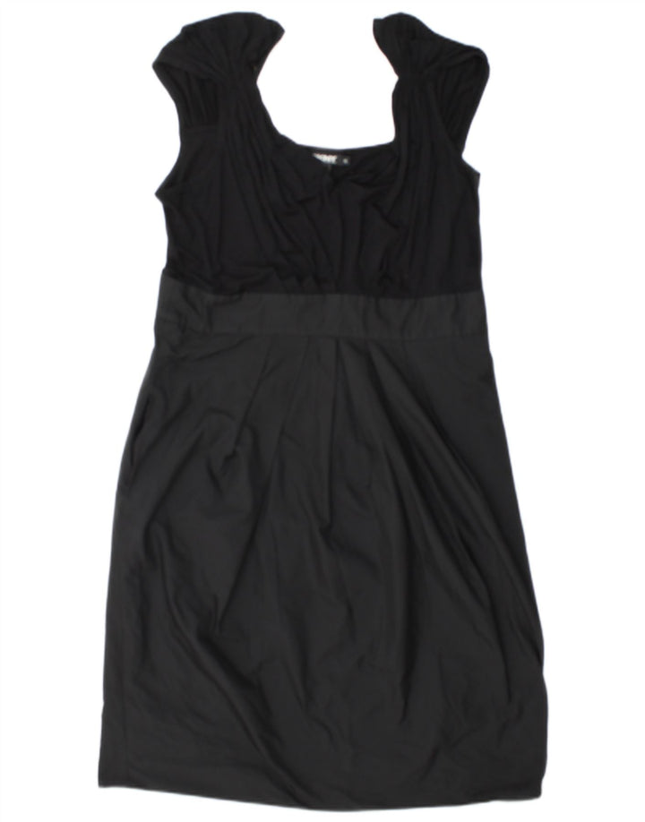 Dkny Womens Shift Dress US 14 XL Black Colourblock Viscose
