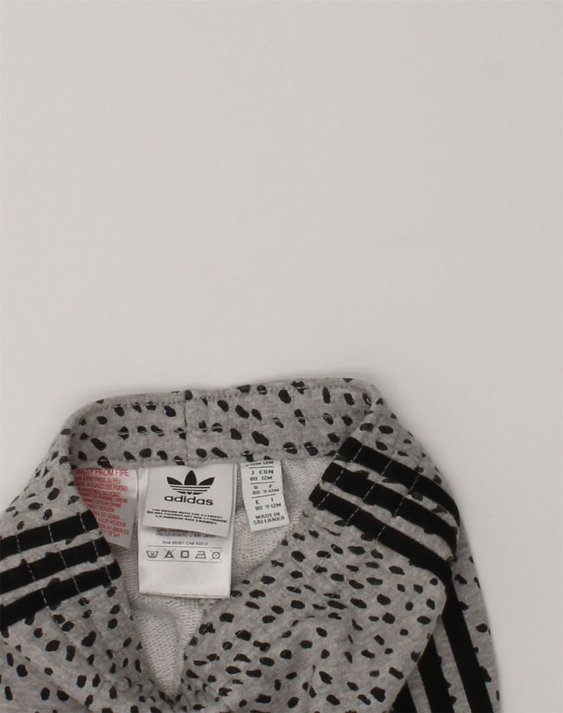 ADIDAS Baby Girls Trousers 9-12 Months Grey Polka Dot Cotton | Vintage Adidas | Thrift | Second-Hand Adidas | Used Clothing | Messina Hembry 