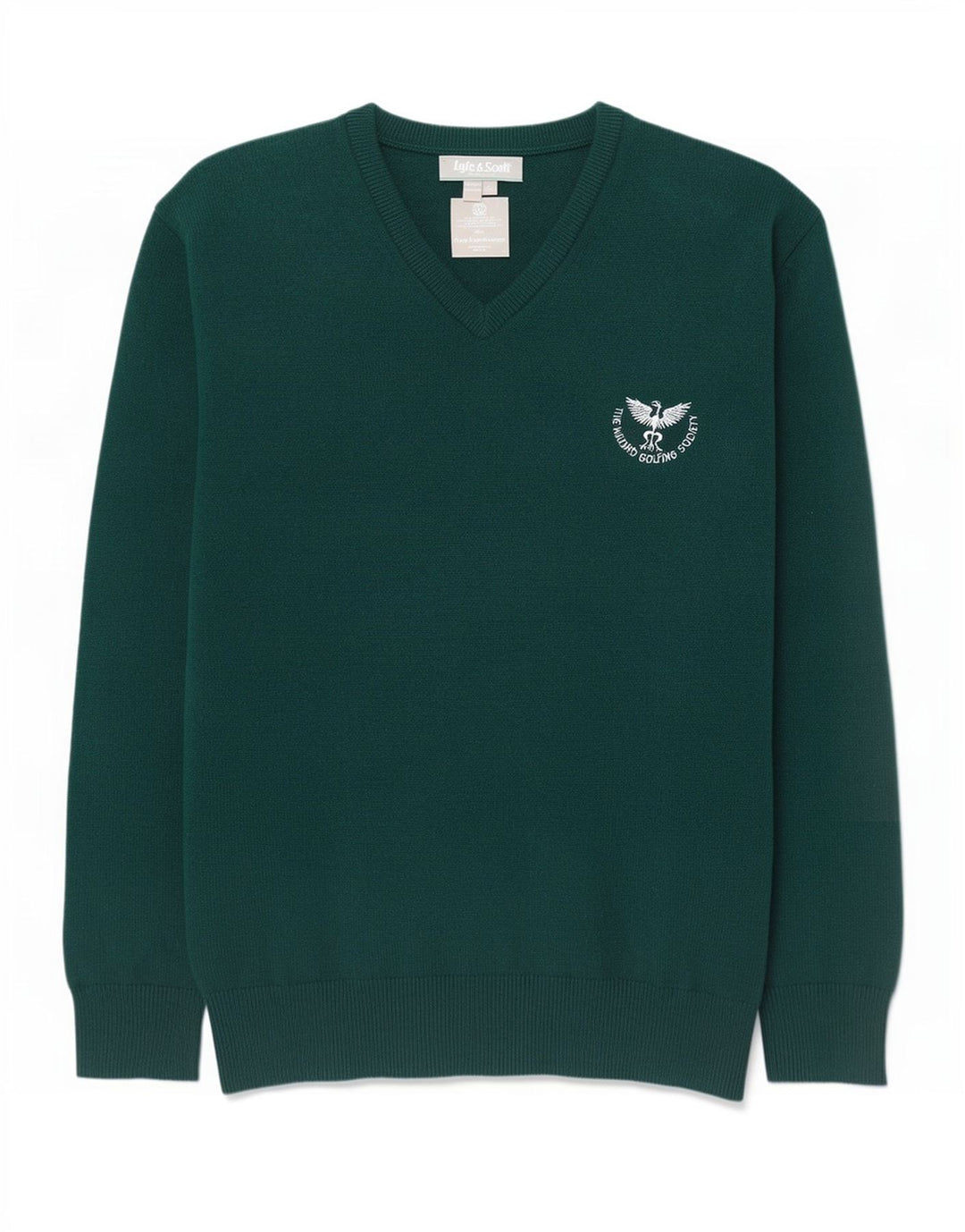 Lyle & Scott Mens V-Neck Jumper Sweater 2XL Green Wool