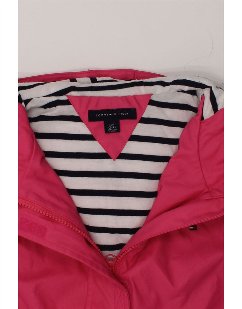 TOMMY HILFIGER Girls Hooded Utility Jacket 6-7 Years Small  Pink Polyester | Vintage Tommy Hilfiger | Thrift | Second-Hand Tommy Hilfiger | Used Clothing | Messina Hembry 