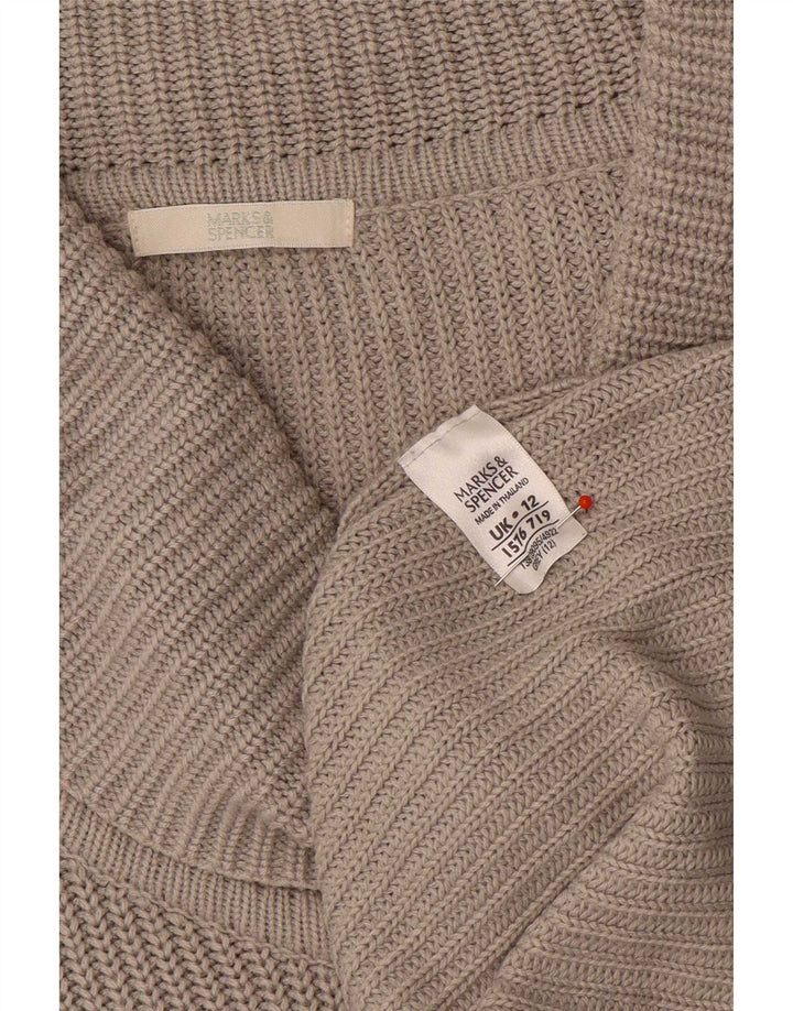Marks & Spencer Womens Long Sleeve Roll Neck Jumper Dress UK 12 Medium Grey