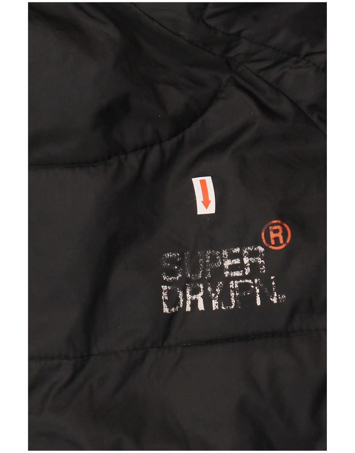 Superdry Mens Hooded Sherpa Jacket UK 38 Medium Black