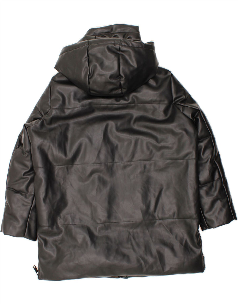 ZARA Mens Hooded Padded Coat UK 40 Large Black Polyester Vintage Zara and Second-Hand Zara from Messina Hembry 