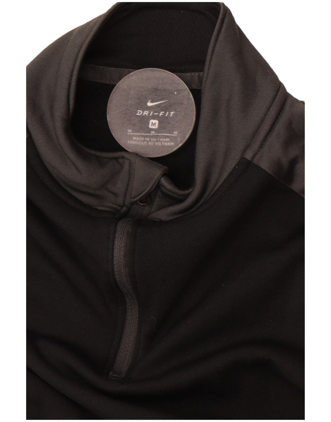 Nike Mens Dri Fit Pullover Tracksuit Top Medium Black Colourblock Polyester