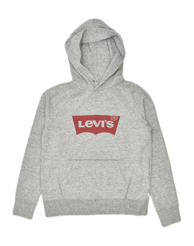 LEVI'S Womens Graphic Hoodie Jumper UK 6 XS Grey Cotton | Vintage | Thrift | Second-Hand | Used Clothing | Messina Hembry 