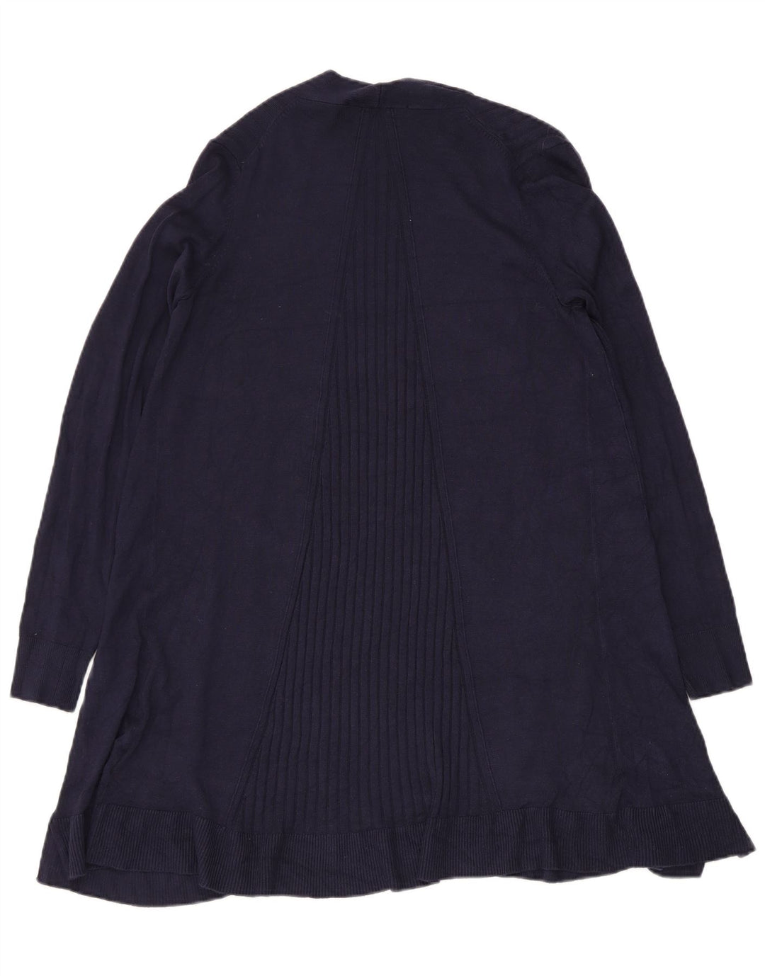 Marks & Spencer Womens Longline Open Cardigan Sweater UK 10 Small Navy Blue