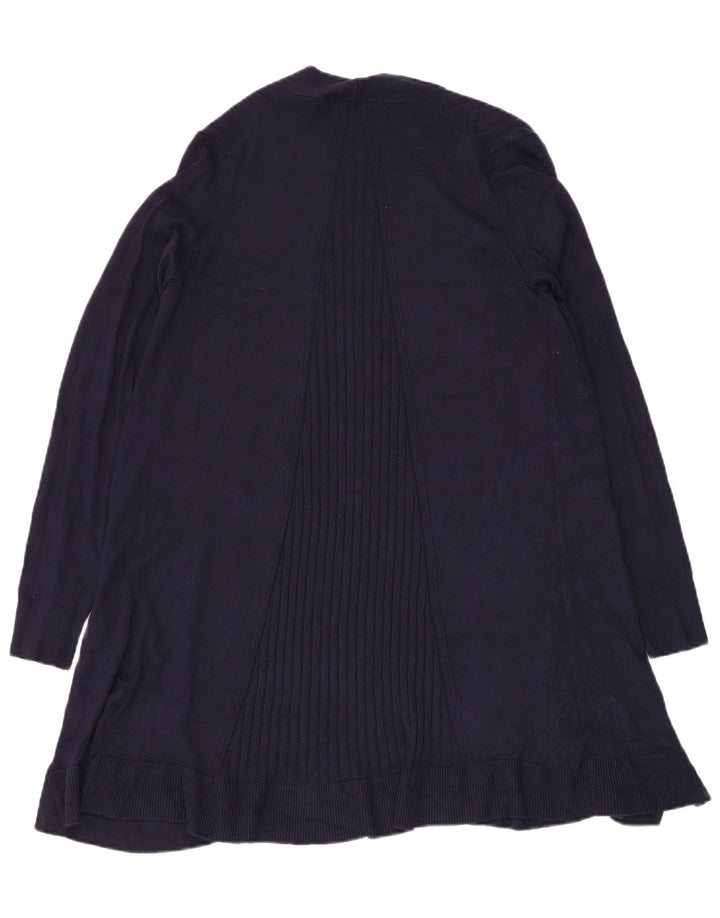 Marks & Spencer Womens Longline Open Cardigan Sweater UK 10 Small Navy Blue