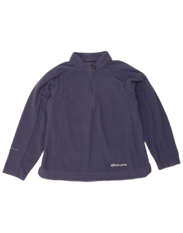 Sprayway Womens Zip Neck Fleece Jumper UK 10 Small Navy Blue Polyester