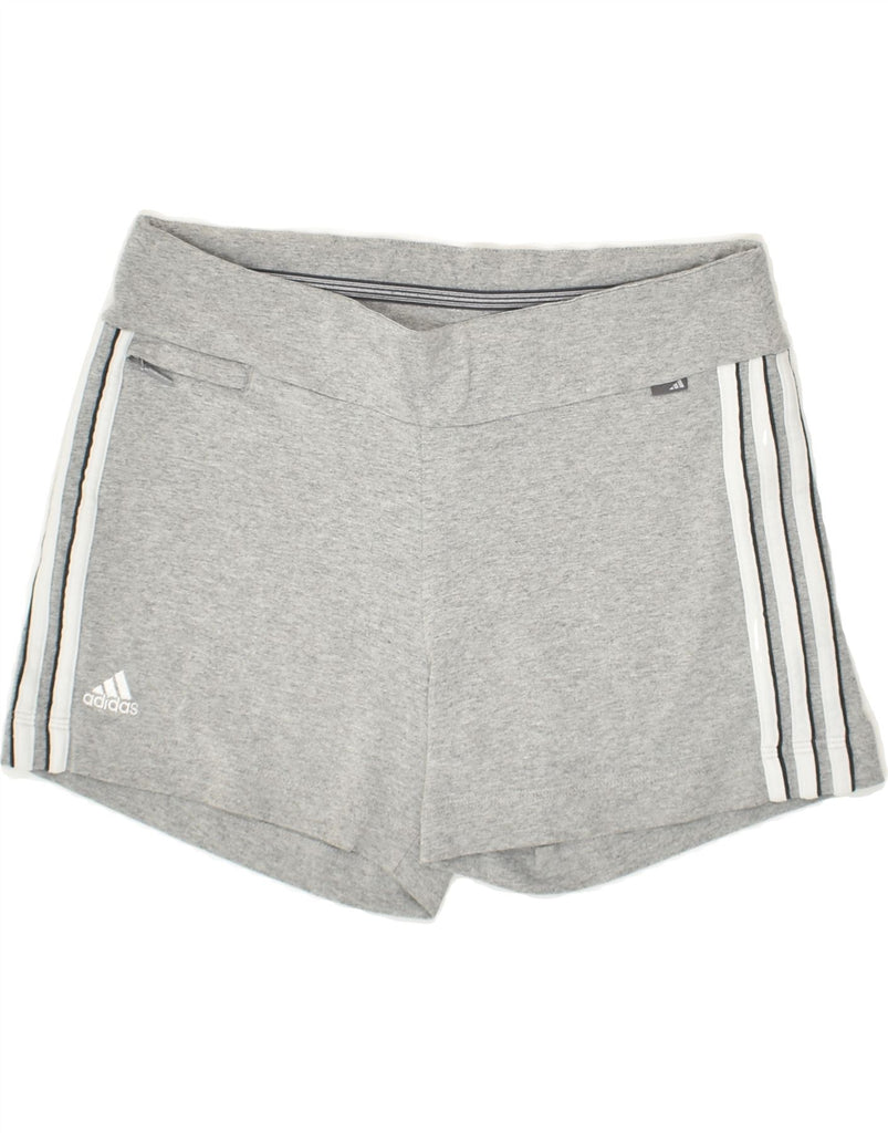 ADIDAS Womens Sport Shorts UK 10 Small Grey Cotton | Vintage Adidas | Thrift | Second-Hand Adidas | Used Clothing | Messina Hembry 