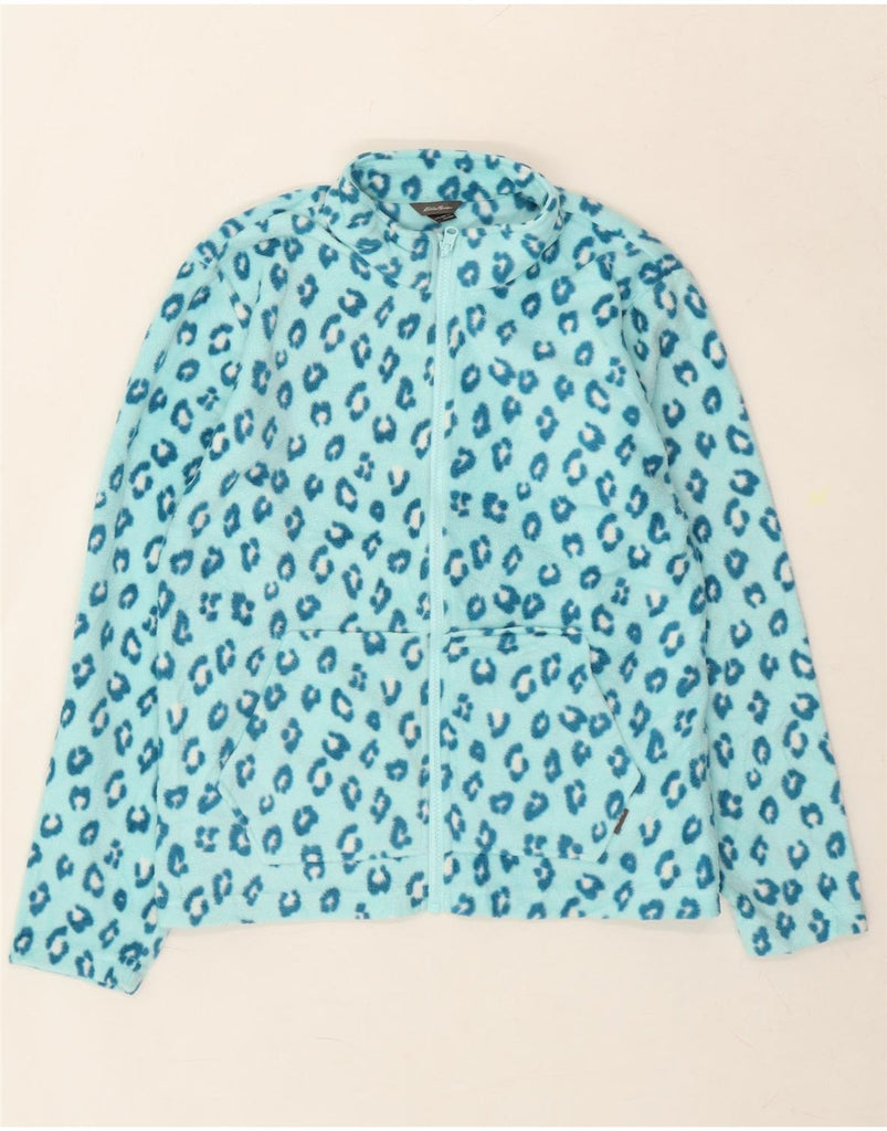 EDDIE BAUER Girls Fleece Jacket 14-15 Years Large Blue Animal Print Vintage Eddie Bauer and Second-Hand Eddie Bauer from Messina Hembry 