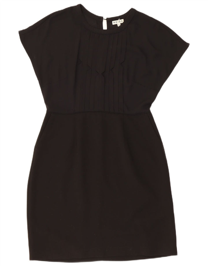 Reiss Womens A-Line Dress UK 14 Large Black Polyester