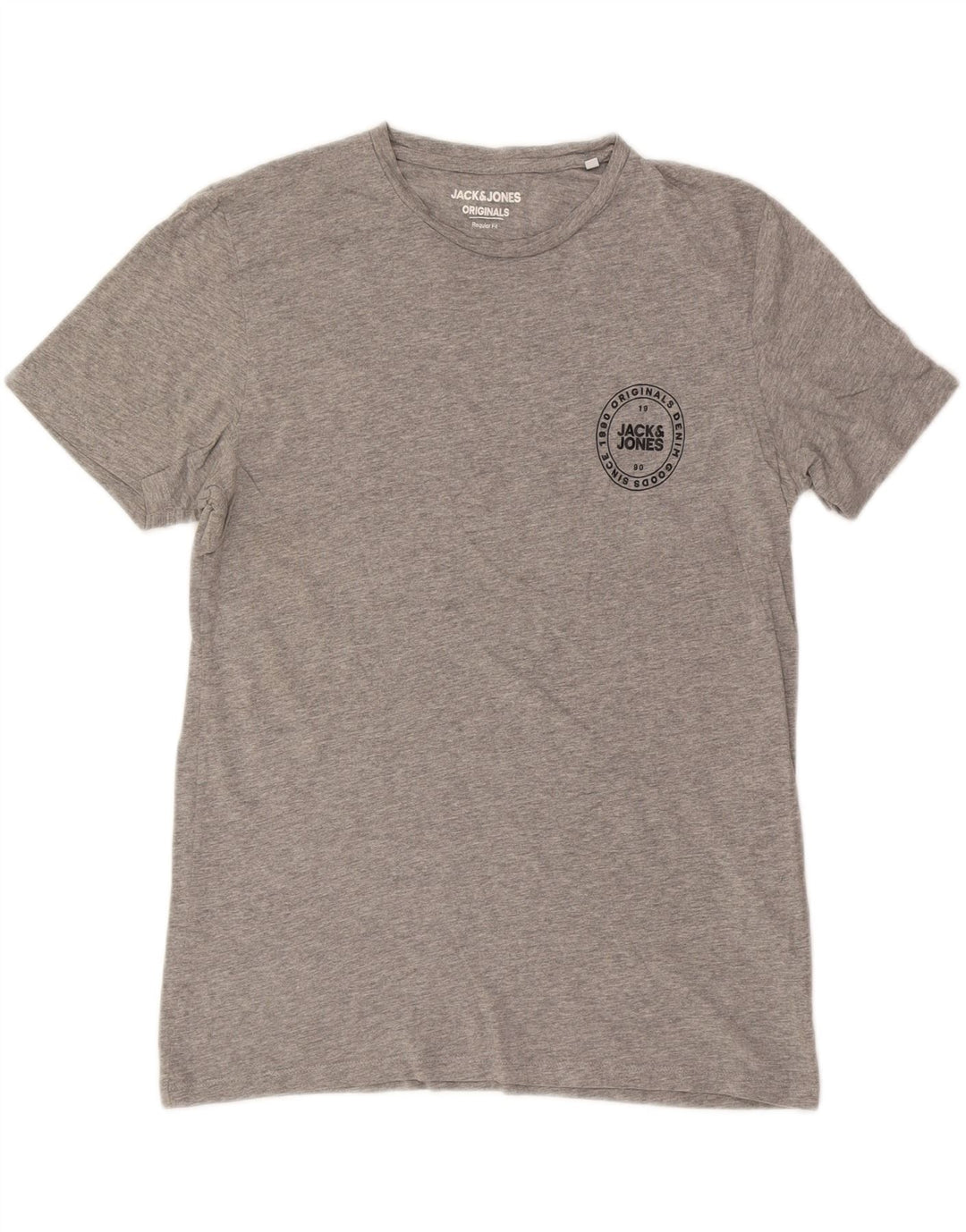 JACK & JONES Mens Regular Fit Graphic T-Shirt Top Large Grey Cotton Vintage Jack & Jones and Second-Hand Jack & Jones from Messina Hembry 