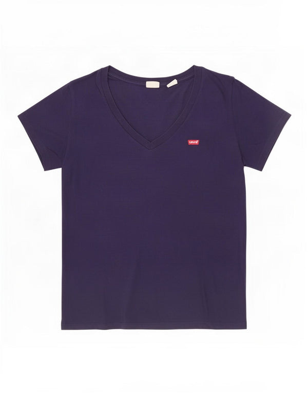 Levi's Womens T-Shirt Top UK 14 Medium Navy Blue Cotton