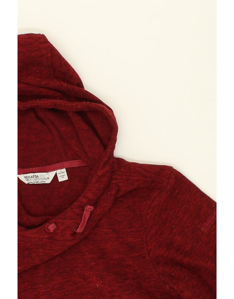 REGATTA Girls Hoodie Jumper 12-13 Years Burgundy Flecked Polyester | Vintage Regatta | Thrift | Second-Hand Regatta | Used Clothing | Messina Hembry 