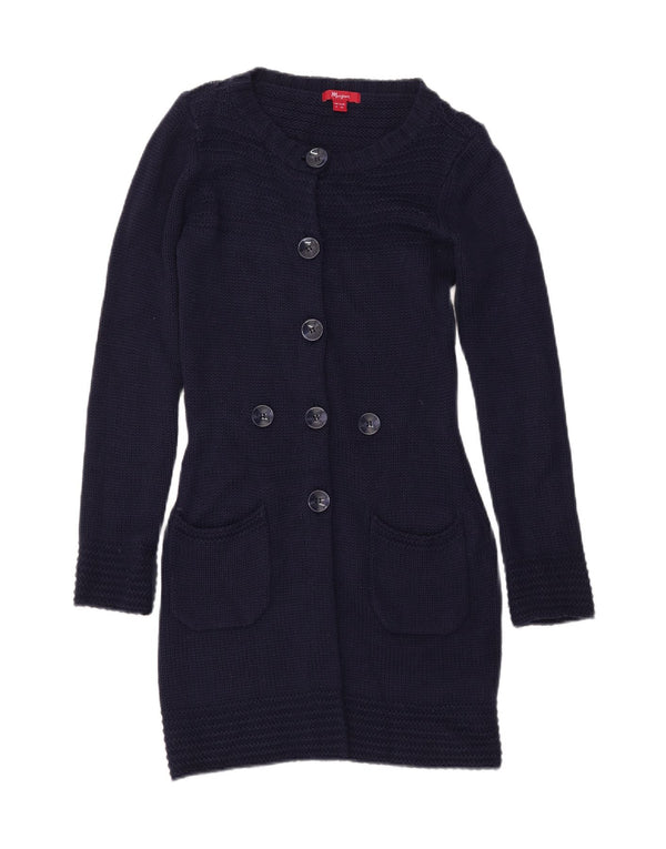 MONSOON Womens Longline Cardigan Sweater UK 8 Small  Navy Blue Acrylic