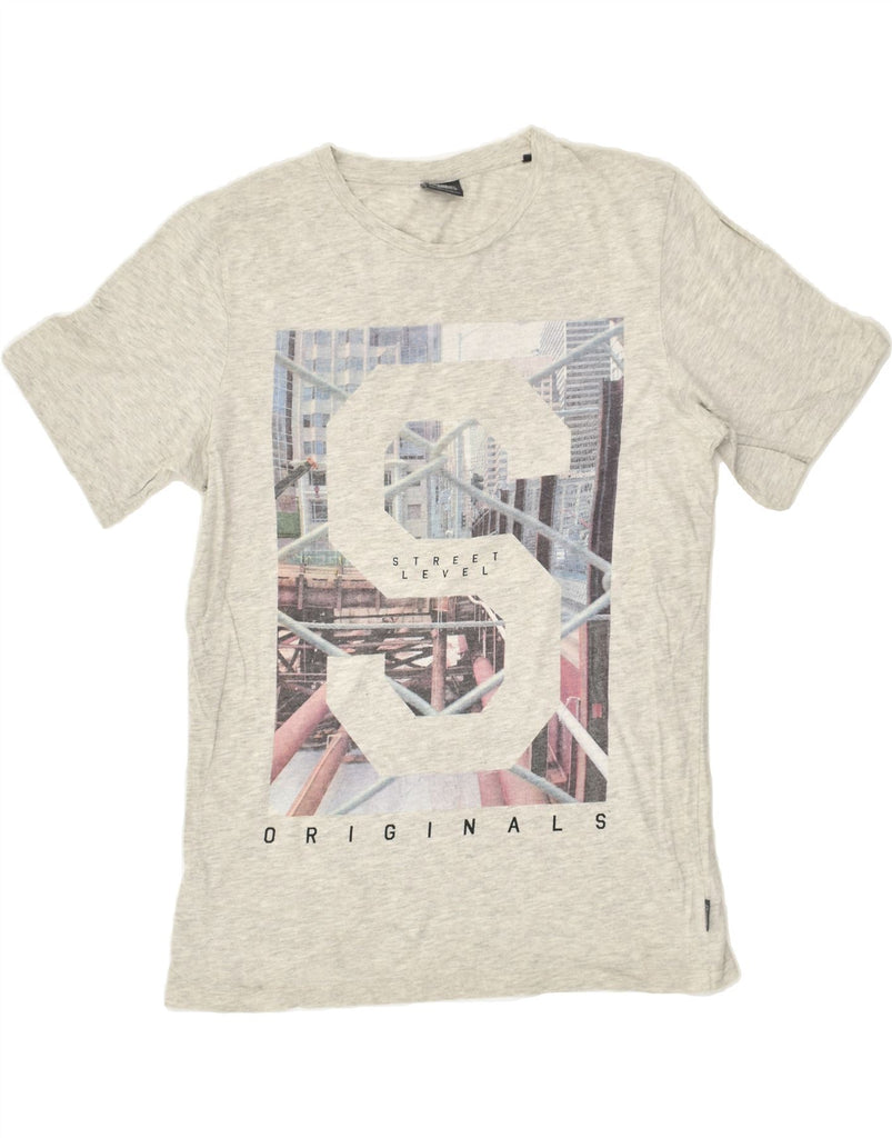 JACK & JONES Mens Graphic T-Shirt Top Large Grey Cotton | Vintage Jack & Jones | Thrift | Second-Hand Jack & Jones | Used Clothing | Messina Hembry 