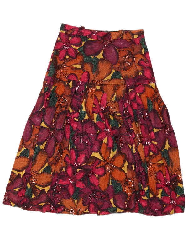 Vintage Womens A-Line Skirt IT 42 Medium W26 Multicoloured Floral