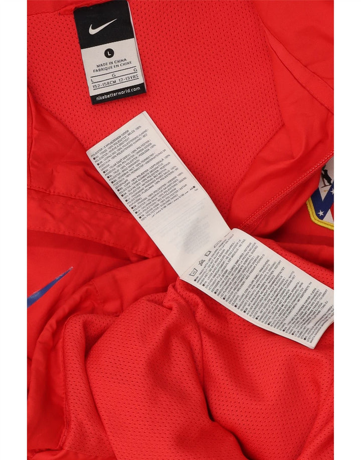 Nike Boys Tracksuit Top Jacket 12-13 Years Large Red Colourblock Polyester