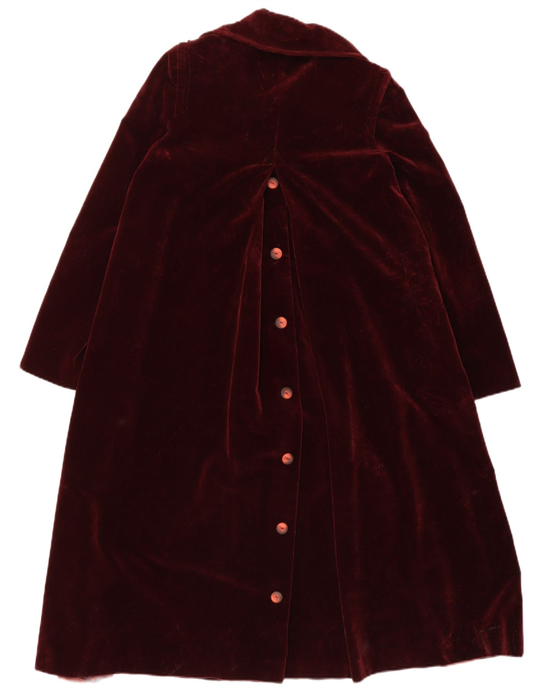 Vintage Womens Velvet Overcoat IT 46 Large Burgundy