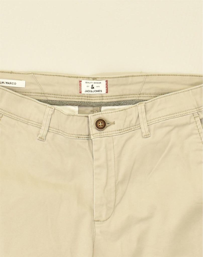 JACK & JONES Mens Marco Slim Chino Trousers W31 L32  Beige Cotton | Vintage Jack & Jones | Thrift | Second-Hand Jack & Jones | Used Clothing | Messina Hembry 