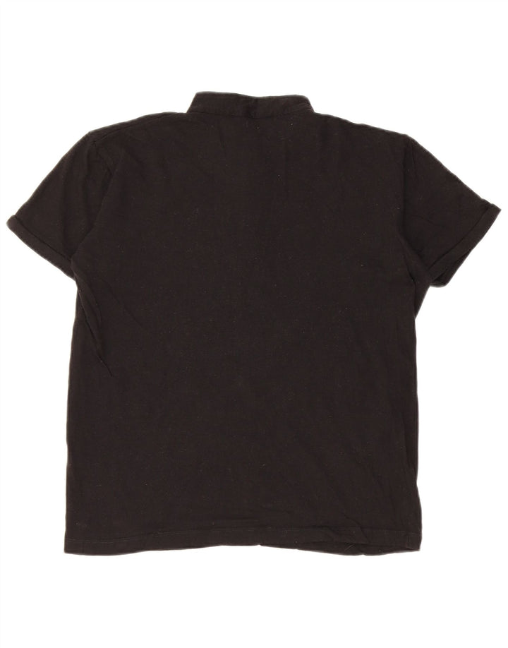 Trussardi Womens Graphic Polo Shirt UK 14 Medium Black