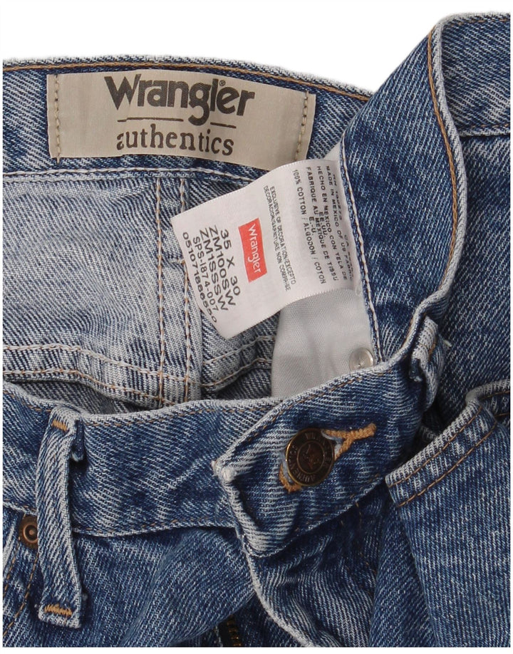 Wrangler Mens Straight Jeans W35 L30 Blue Cotton