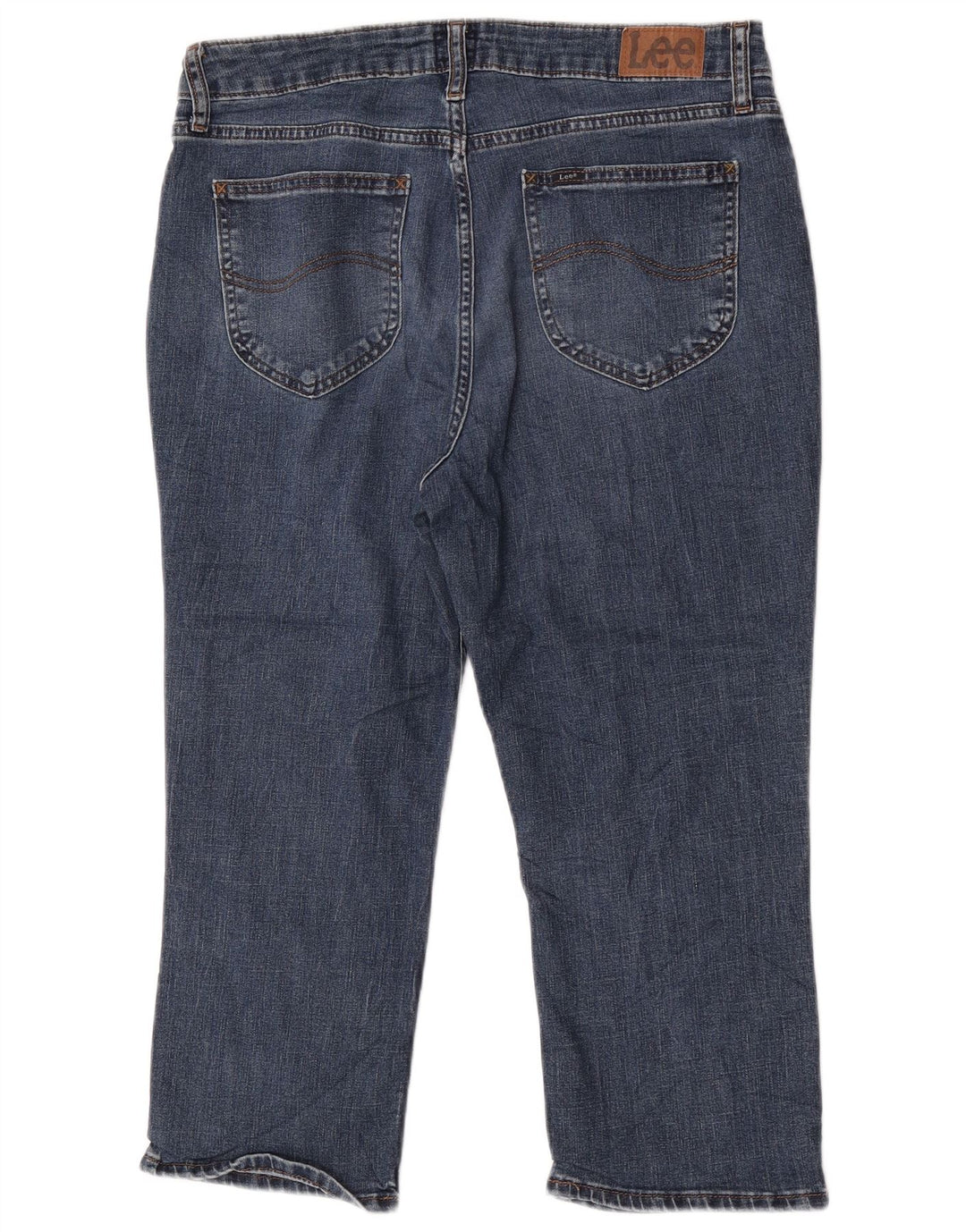 Lee Womens High Rise Capri Jeans US 14 XL W34 L22 Blue Polyester