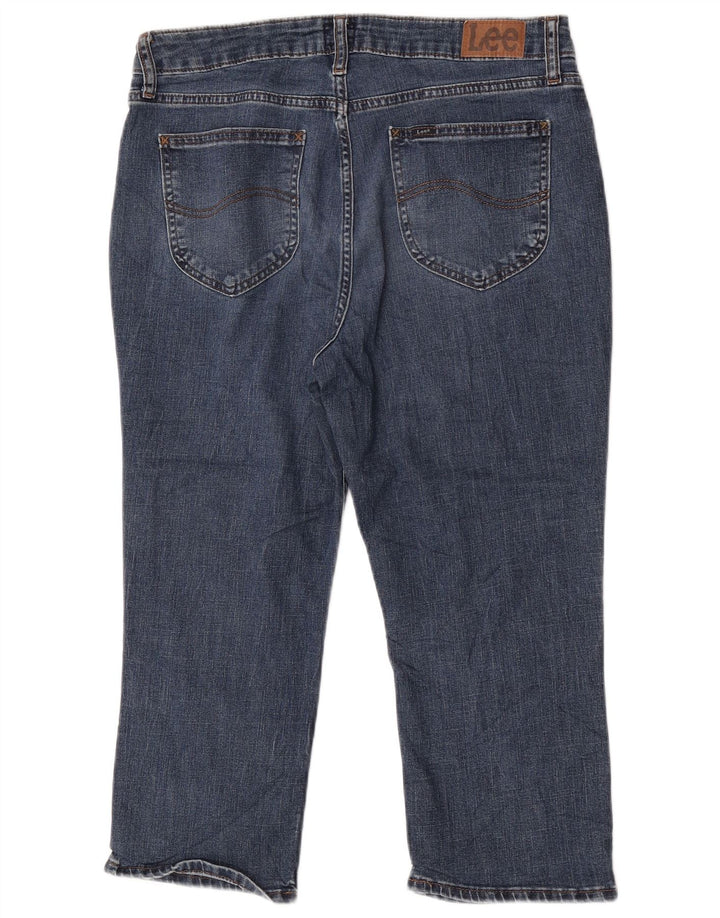 Lee Womens High Rise Capri Jeans US 14 XL W34 L22 Blue Polyester