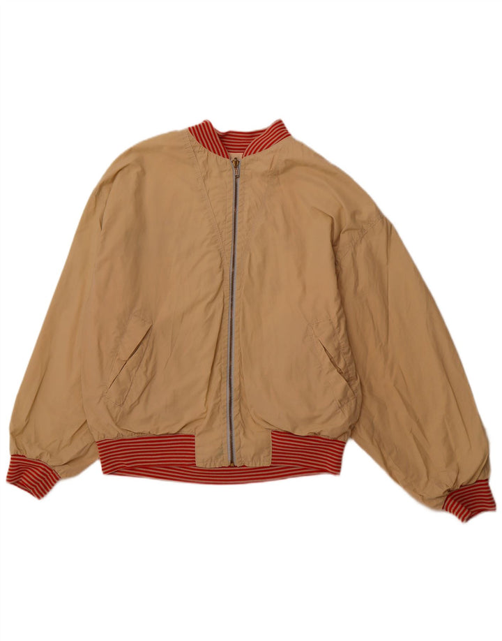 QUARRY Mens Graphic Reversible Jacket UK 42 XL Off White Cotton