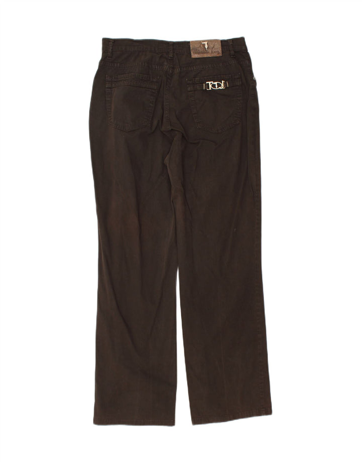 TRUSSARDI Womens Straight Casual Trousers W30 L29 Brown Cotton Vintage Trussardi and Second-Hand Trussardi from Messina Hembry 