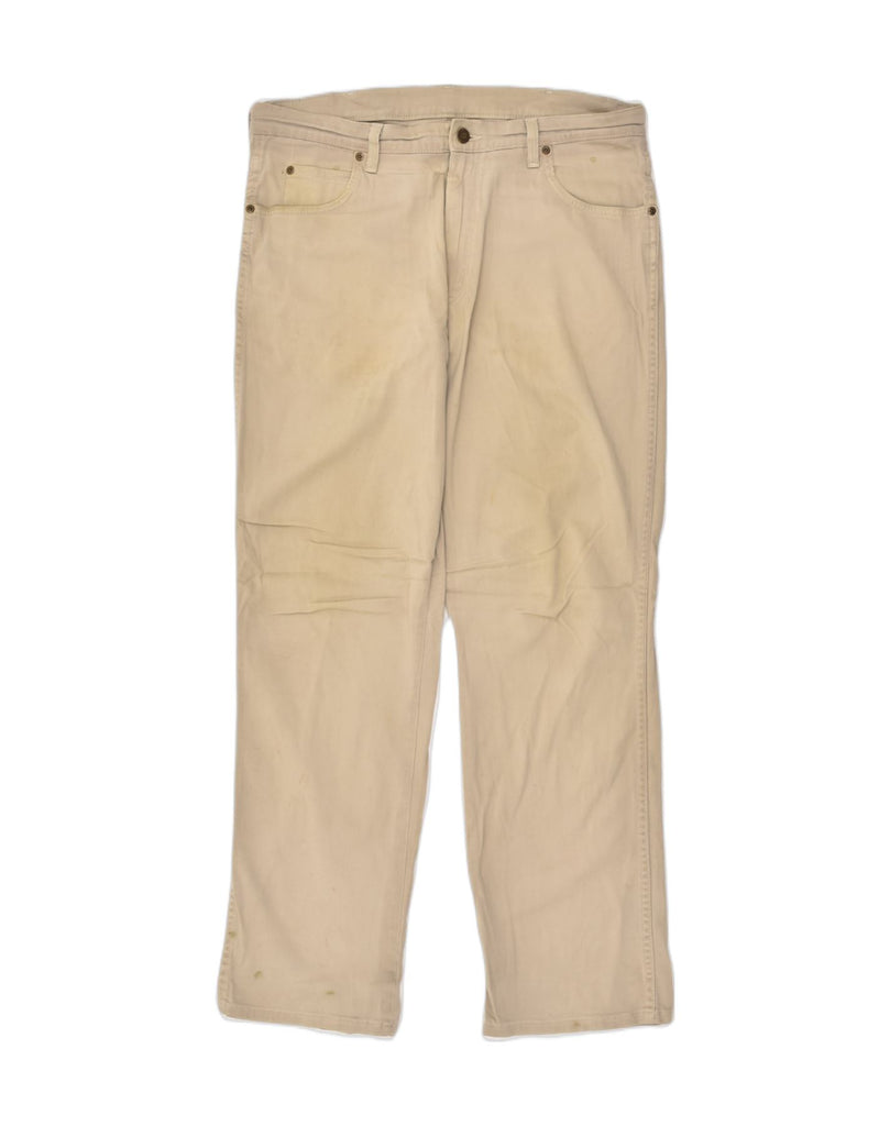 WRANGLER Mens Regular Fit Casual Trousers W36 L32  Beige Cotton | Vintage Wrangler | Thrift | Second-Hand Wrangler | Used Clothing | Messina Hembry 